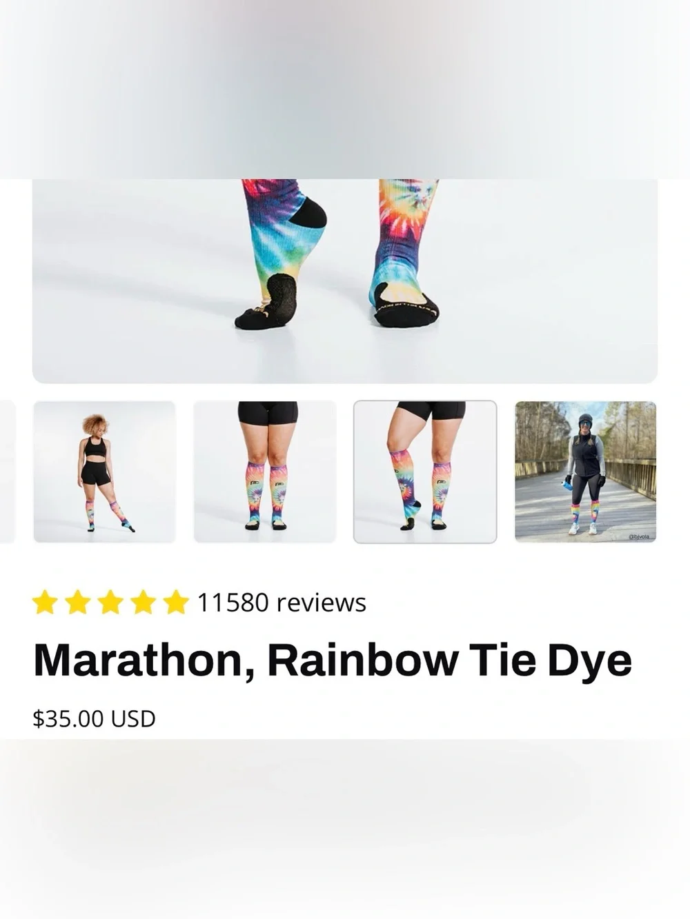 Pro Compression Marathon, Rainbow Tie Dye Socks Unisex